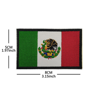 Écusson de drapeau personnalisé brodé Mexique Portugal Argentine Jamaïque, badge tactique auto-agrippant pour sac à dos et brassard - Product Image 4