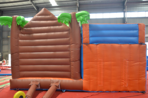 Castillo Inflable Comercial con Tobogán y Zona de Saltos, Diseño de Tienda Pirata Tropical, Temática Isla del Tesoro para Niños - Product Image 5