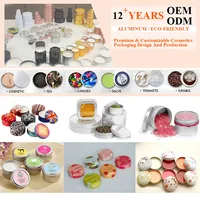 Boîtes en aluminium personnalisées imprimées 2oz, rondes, à filetage, pour pommade, crème, onguent, ornement, boîte de rangement métallique scellée