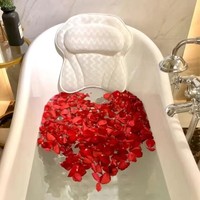 Coussin de bain avec 6 ventouses puissantes, appui-tête surdimensionné et respirant