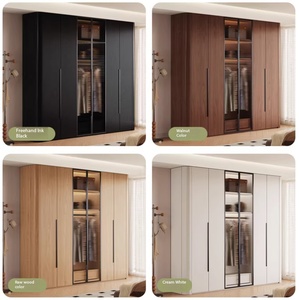 Nuovo <span class=keywords><strong>Armadio</strong></span> in Legno Massello di Quercia per <span class=keywords><strong>Camera</strong></span> <span class=keywords><strong>da</strong></span> <span class=keywords><strong>Letto</strong></span> con Angoli Arrotondati, Porta Singola Curva fino al Soffitto in Colore Noce Vintage - Product Image 3