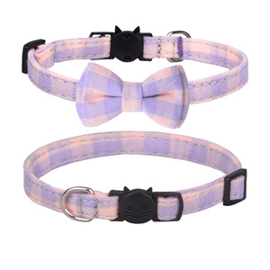 Cute Kitten Necklace Pet Accessories Breakaway Small Dog Adjustable Cat Collar With Bowknot