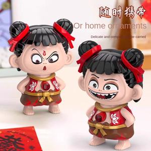 Nezha Figurine d'action enfant démon à changement de visage, <span class=keywords><strong>jouet</strong></span> en plastique à presser et à éjecter, pendentif, décoration marine, amusant et anti-stress - Product Image 3