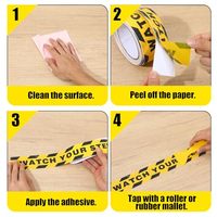 Xuri jaune ruban d'avertissement ruban d'avertissement montre votre étape décalcomanies de sol étanche anti-dérapant ruban haute Traction bande de sécurité