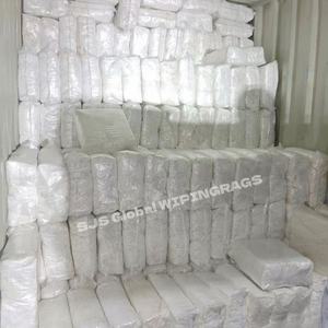 Chiffons de nettoyage industriels en coton blanc 100% recyclé personnalisables, 10kg - Product Image 1