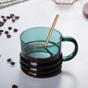 Nouvelle <span class=keywords><strong>tasse</strong></span> à café en verre teinté épaissi tasses à <span class=keywords><strong>expresso</strong></span> en verre borosilicaté avec soucoupe pour café - Product Image 3