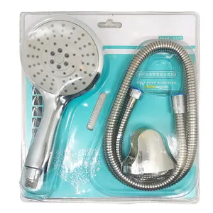 Hot sale Chrome ABS Plastic Water saving Handle Waterfall shower filter head Shower Head Hand shower head led with hose
