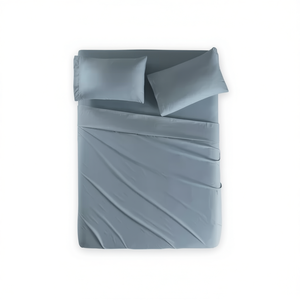 Set di Lenzuola Doppie Viasoft Azzurro Chiaro, 2000 Fili, Ipoallergenico, Tinta Unita, Biancheria da Letto per Adulti - Product Image 1