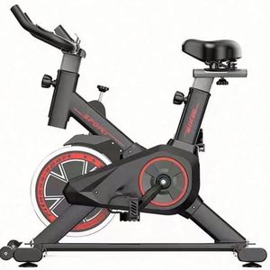 Bicicleta estática profesional con pantalla LCD, volante de 5 kg, carga máxima de 150 kg, resistencia ajustable, alimentación por enchufe de pared, unisex, para el hogar. - Product Image 1