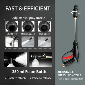 Nettoyeur de Voiture Haute Pression 4800W 220V, Laveuse de Voiture Pistolet Pulvérisateur Automatique sans Fil, Pompe à Eau, Machine à Laver - Product Image 4