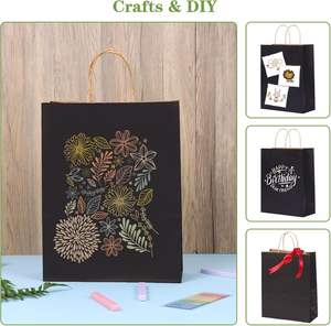 Bolsa de Papel Negra de Lujo para Regalos Empresariales, Personalizada con Logotipo Impreso, Bolsa de Papel para Joyería y Compras con Asas - Product Image 4