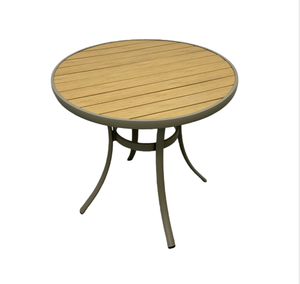 आधुनिक आउटडोर प्लास्टिक लकड़ी टेबल सेट रेस्तरां कुर्सी फर्नीचर वर्ग गोल टेबल कॉफी फ्रेंच बिस्ट्रो कुर्सी - Product Image 1