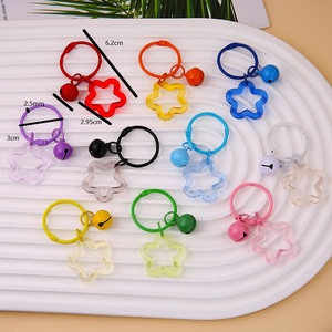 Lindo Llavero de Acrílico con Forma de Estrella, Campanas Coloridas, Estrellas de Cinco Puntas, Cierre de Color Caramelo, Adornos para Bolsos, Llavero para Mujer, Decoración - Product Image 2