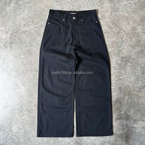 Pantalones Vaqueros Encerados de Diseño de Moda, Corte Recto Ancho, Estilo Japonés, Denim Selvedge, Baggy para Hombre - Product Image 3