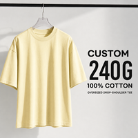 T-shirt unisexe de haute qualité, 240 g/m², 100 % coton, doux, respirant, grande taille, couleur unie, décontracté, confortable, surdimensionné pour hommes