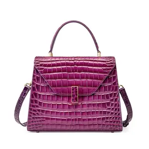 Ladies Medium Alligator Pattern Crossbody Bag Purse Handbag Leather Bags Customize Genuine Leather Women Handbag