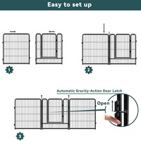 Parc pour animaux en métal robuste, pliable, barrière pour animaux, plusieurs panneaux, clôture d'exercice pour chien, pour jardin, cour, usage intérieur