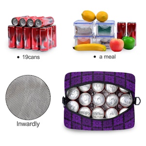 Nouveauté : Sac isotherme repas personnalisé en polyester matelassé violet imprimé, réutilisable, 15L, pour hommes, pique-nique et voyage - Product Image 4