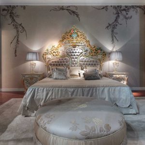 Lit double français, style palais italien, villa de luxe, lit de mariage, rococo, princesse européenne, bois massif, chambre principale, grand lit, doux - Product Image 3