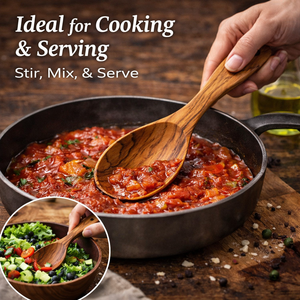 Cuchara de Madera de Acacia de Hoja Pequeña al por Mayor, Cuchara de Cocina de Madera Natural Hecha a Mano, Utensilio de Cocina Seguro para Alimentos, Logotipo Personalizado OEM Disponible - Product Image 4