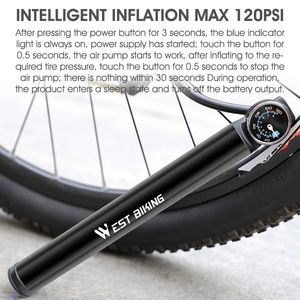 120PSI Smart électrique USB Rechargeable nouvelle pompe à vélo vtt vélo de route pneu Air cyclisme <span class=keywords><strong>gonfleur</strong></span> - Product Image 3