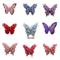 Décoration de scène événementielle personnalisée avec papillon géant artificiel, grande sculpture florale 3D pour toile de fond de mariage et fête