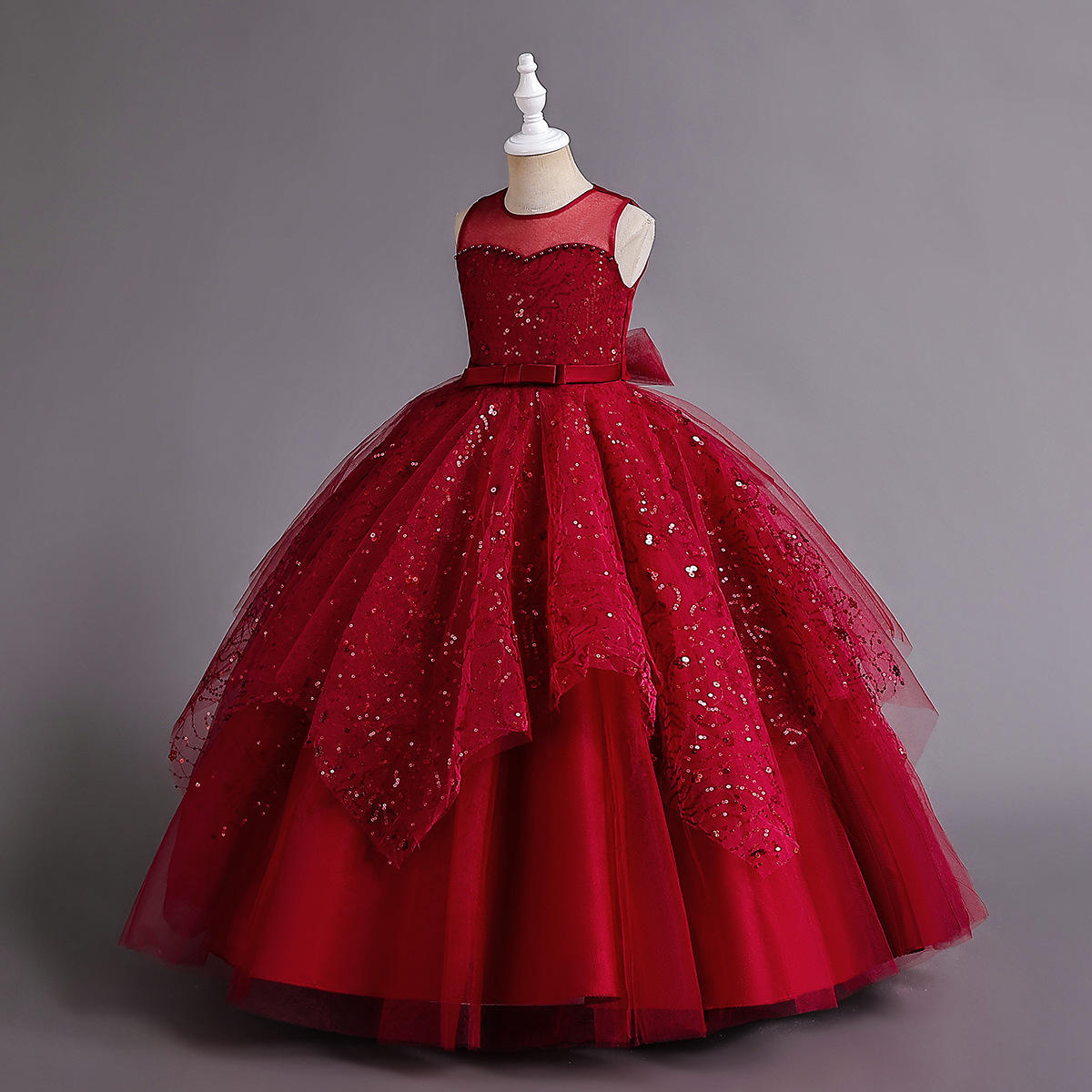 Best Selling Red Gown for Kids Pictures: Elegant Girls' Dresses