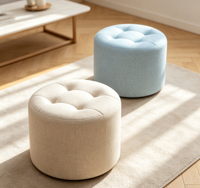 Tabouret bas moderne et compact, banc de style pierre, robuste, durable, en tissu imperméable et écologique, rouge, pour appartement, chambre, salle à manger, usage extérieur