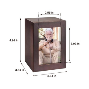 Usine de haute qualité petite urne adulte en bois cendres partielles urne de crémation en bois massif pour adultes avec cadre photo - Product Image 4