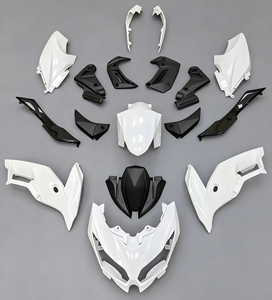 Kit de carénage de moto 100% compatible avec Kawasaki Versys650/KLE650 2015-2020, non peint, en plastique ABS, couleur blanche - Product Image 1