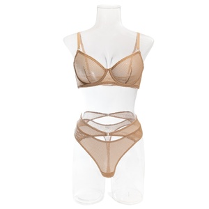 Conjunto de Lencería Sexy con Aberturas, Dos Piezas, Color Caqui, Transparente, Sujetador y Bragas, Conjunto Erótico, Sensual, Kits Onlyfans - Product Image 6