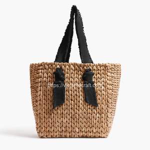 Bolsa de Playa Tejida Personalizada de Diseño Moderno y Sostenible, Hecha de Jacinto de Agua, con Dos Asas, Alta Calidad, Venta al por Mayor - Product Image 6