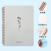 Carnet à spirale ligné personnalisé format A5 avec reliure cousue et couverture en papier pour l'école, le travail ou comme journal - 3306
