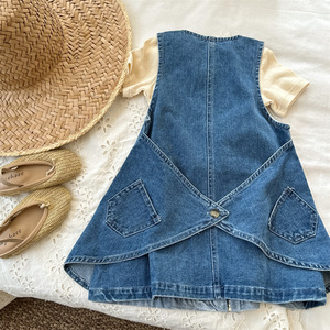Vendita all'Ingrosso 2026 Abito Estivo Senza Maniche in <span class=keywords><strong>Jeans</strong></span> per Bambine, Stile A-line - Product Image 2