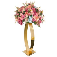 31.5 "pièce maîtresse de mariage support de fleurs en métal doré Arrangement floral centres de table pour table de mariage