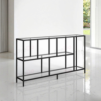 Table console moderne en acier avec hauteur réglable et montage facile pour le rangement dans le salon