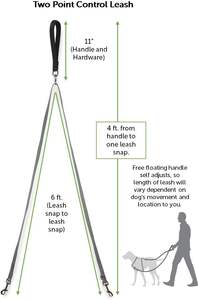 Petsafe Nylon rembourré et réfléchissant à deux points de contrôle, se transforme en laisse simple, fonctionne avec des harnais 3 en 1, 3/4 po. Large - Product Image 4