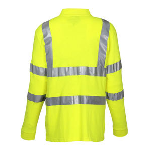 モッアクリル生地ハイビス長袖ポロシャツ,高視認性で安全性の良い作業服反射難燃性 - Product Image 3