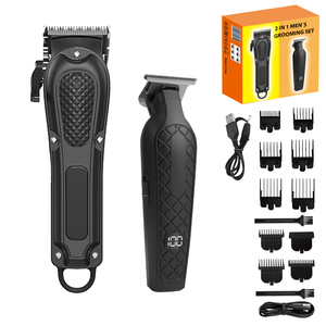 เครื่องตัดผมไร้สาย Barber แบบ 0 มม. ใบมีดสแตนเลสสตีล ปรับความยาวได้ เครื่องโกนหนวดไฟฟ้าระดับมืออาชีพ แบตเตอรี่ 1800mAh - Product Image 3