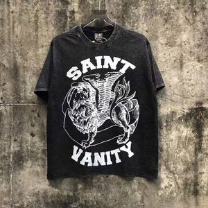 Vendita calda di alta qualità in <span class=keywords><strong>cotone</strong></span> dei pesi massimi santi abiti da uomo stampa fiamma <span class=keywords><strong>t</strong></span>-<span class=keywords><strong>shirt</strong></span> oversize Streetwear - Product Image 1