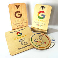 Support en bois NFC pour menu de restaurant et hôtel, avec support pour mini-étiquette RFID, paiement, affichage de cartes de membre et de cartes de visite