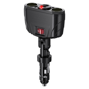 ที่จุดบุหรี่ในรถยนต์แบบสองหัวเสียบ USB ยี่ห้อ Shunwei, ที่ชาร์จในรถยนต์แบบ 1 ต่อ 4, ตัวแปลงไฟในรถยนต์อเนกประสงค์ - Product Image 5