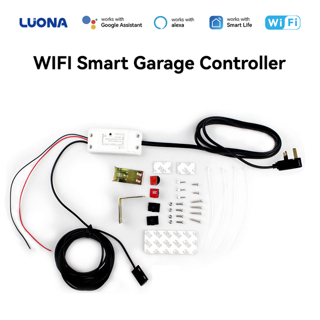 Tuya WiFi Smart Garage Door Opener Remote Controller Alexa Voice Control Real-time Open Easy Installation Garage Gate Switch