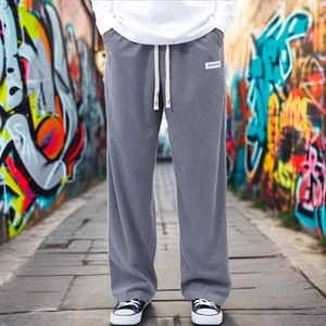 Edoor Wears Hot Sale Lightweight <b>Men</b> <b>Jogger</b> Pants Mid Waist Polyester/Cotton Fleece Flared Windbreaker Trouser Quick Dry - Product Image 2
