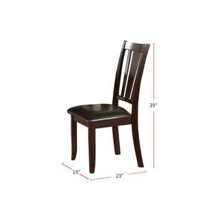 DB Charlton Espresso Set of 2 Slat Back <b>Dining</b> Side <b>Chairs</b> Solid Wooden Pine for Living Rooms and Kitchen Home Furniture - Product Image 2