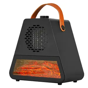 3D仿真火焰静音台式空气加热器快速加热风扇客厅便携式PTC陶瓷风扇加热器