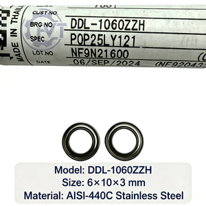Roulement à billes miniature en acier inoxydable DDL-1060ZZ pour NMB 6x10x3mm Abec-7, roulement de micromoteur dentaire haute vitesse - Product Image 3