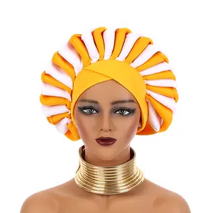 Mujeres moda turbante trenza nigeriano gorro mujeres fiesta cabeza Tops musulmán Hijab pañuelo cubierta del pelo sombreros