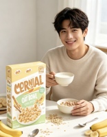 Boîte d'emballage en carton personnalisée pour céréales, flocons d'avoine, granola, aliments pour le petit-déjeuner, vente au détail