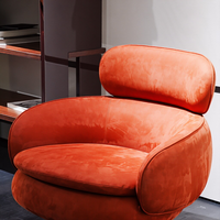 Canapé simple en cuir rouge Vivienne de design italien, fauteuil lounge moderne de haute qualité